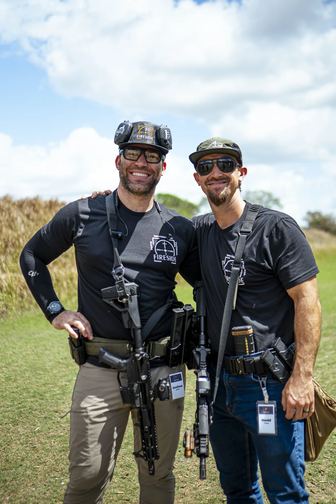 Two Fireside brothers side by side at the range